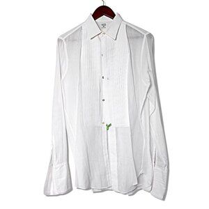 Vintage Arrow Formal Tuxedo Sanforized Dress Shirt Button Down White Wedding
